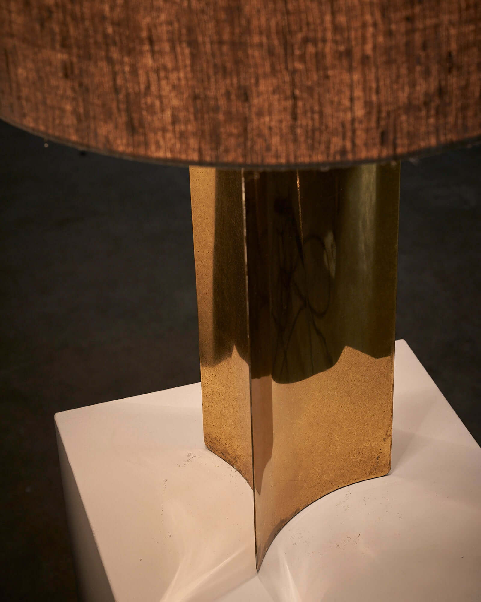 Brass Triangular Prism Table Lamp - 1977 Cosack Design