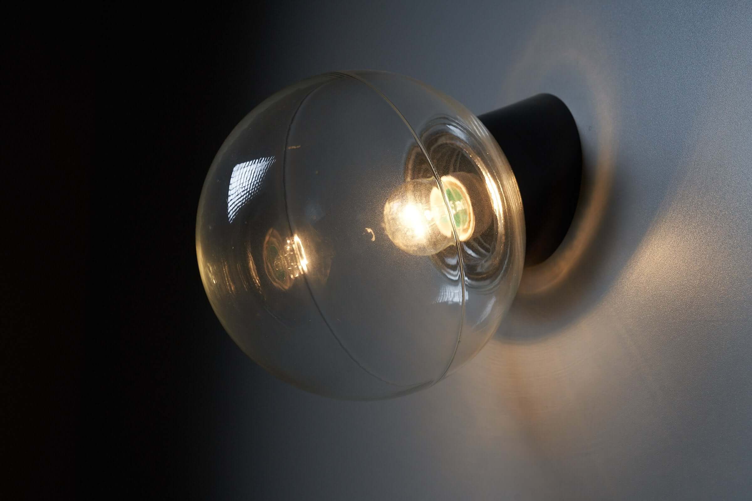 Spherical Fixure Clear Sphere Wall or Ceiling Fixture | Versatile Lighting