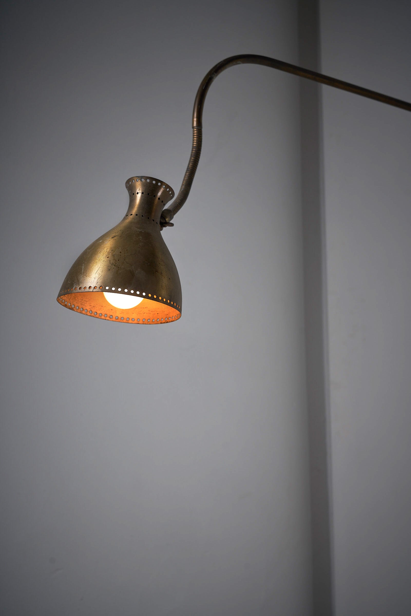 Long Brass Wall Lamp with Flexibel Stem