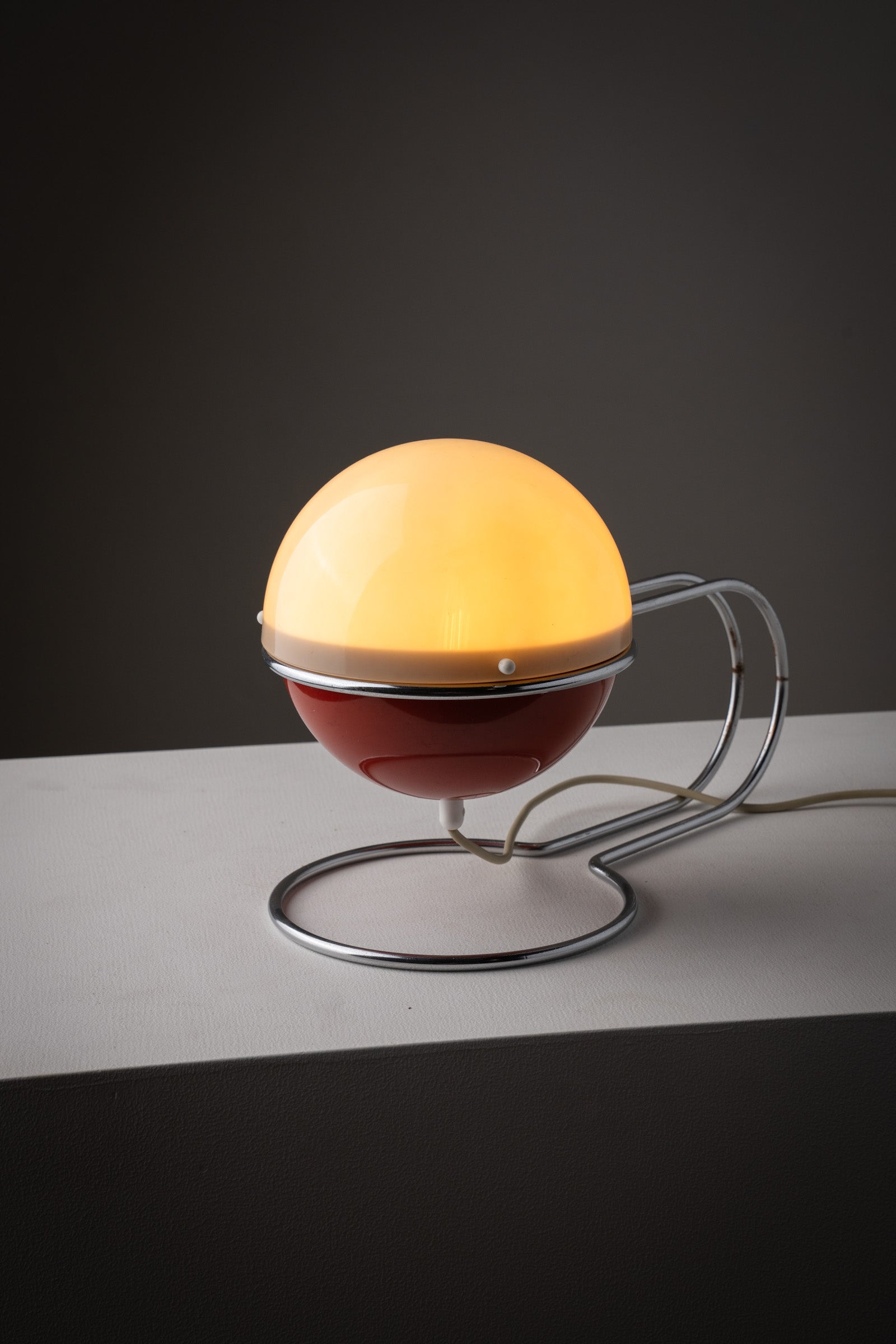 Formland Red Space Age Table Lamp by Sidse Werner & Leif Alring for Fog & Mørup, Denmark, 1970s on display