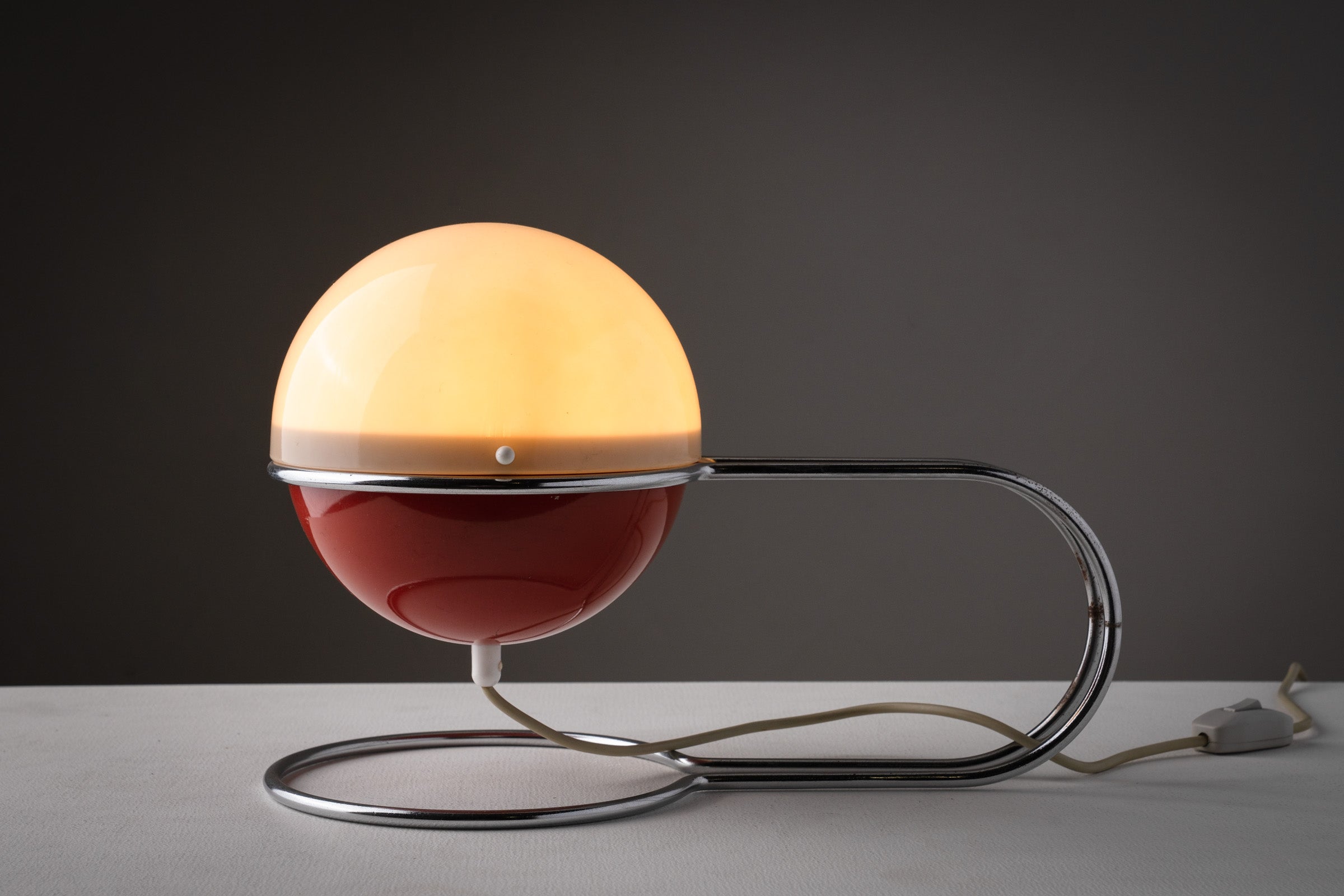 Formland Red Space Age Table Lamp by Sidse Werner & Leif Alring for Fog & Mørup, Denmark, 1970s.