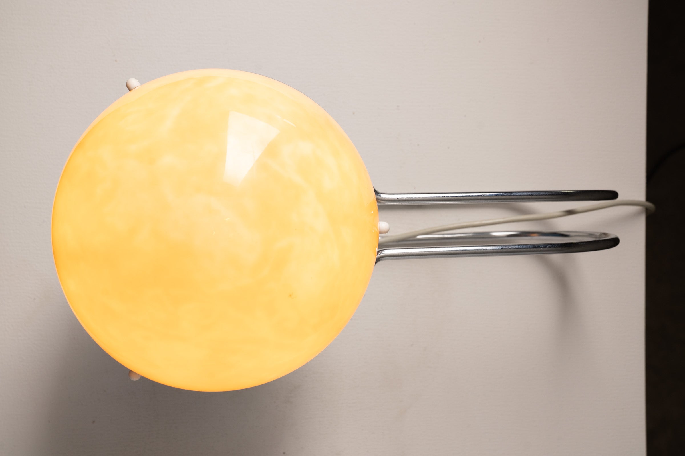 Blue Space Age “Formland” Table Lamp by Sidse Werner and Leif Alring for Fog & Mørup, Denmark, 1970s with yellow shade.