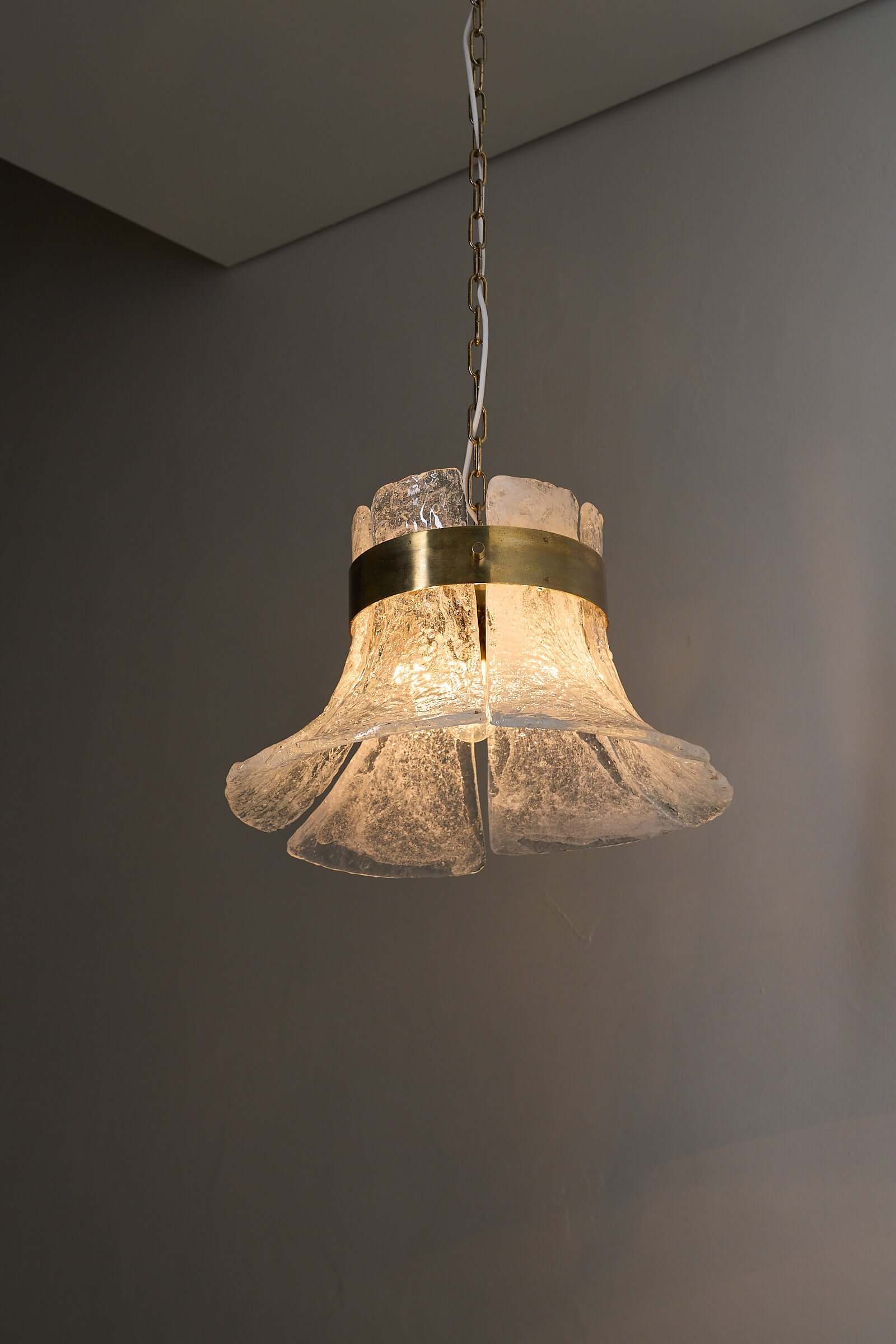 Carlo Nason for Kalmar Glass Chandelier featuring modular six-panel design in hand-blown Murano glass.