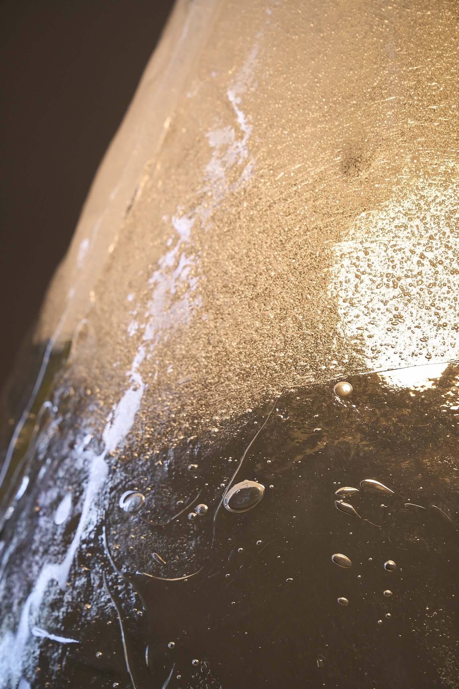Close-up of the Carlo Nason Two-Tone Glass Chandelier, White showing textured Murano glass details.