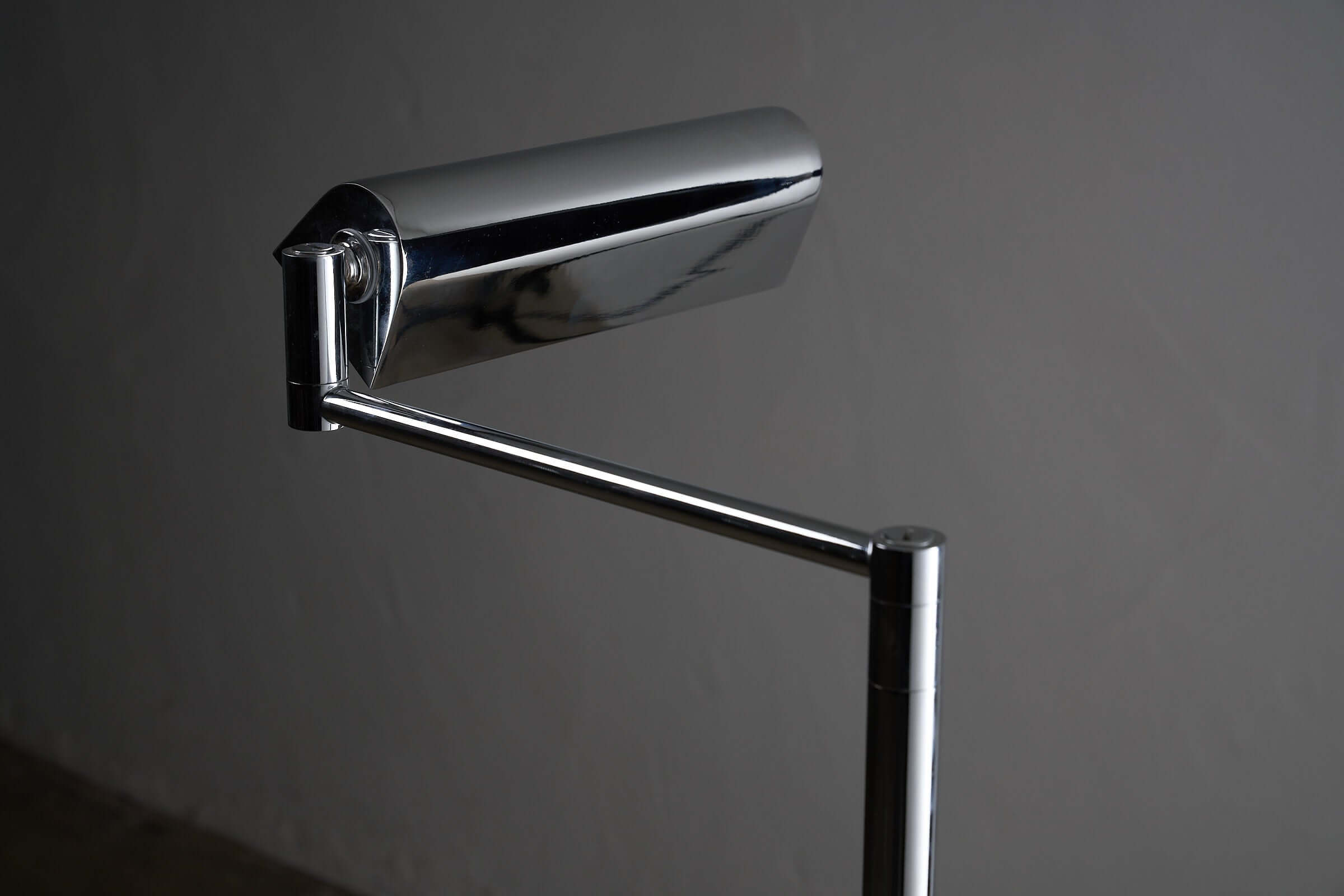 George Hanson Floor Lamp with polished chrome finish and adjustable swing-arm design.