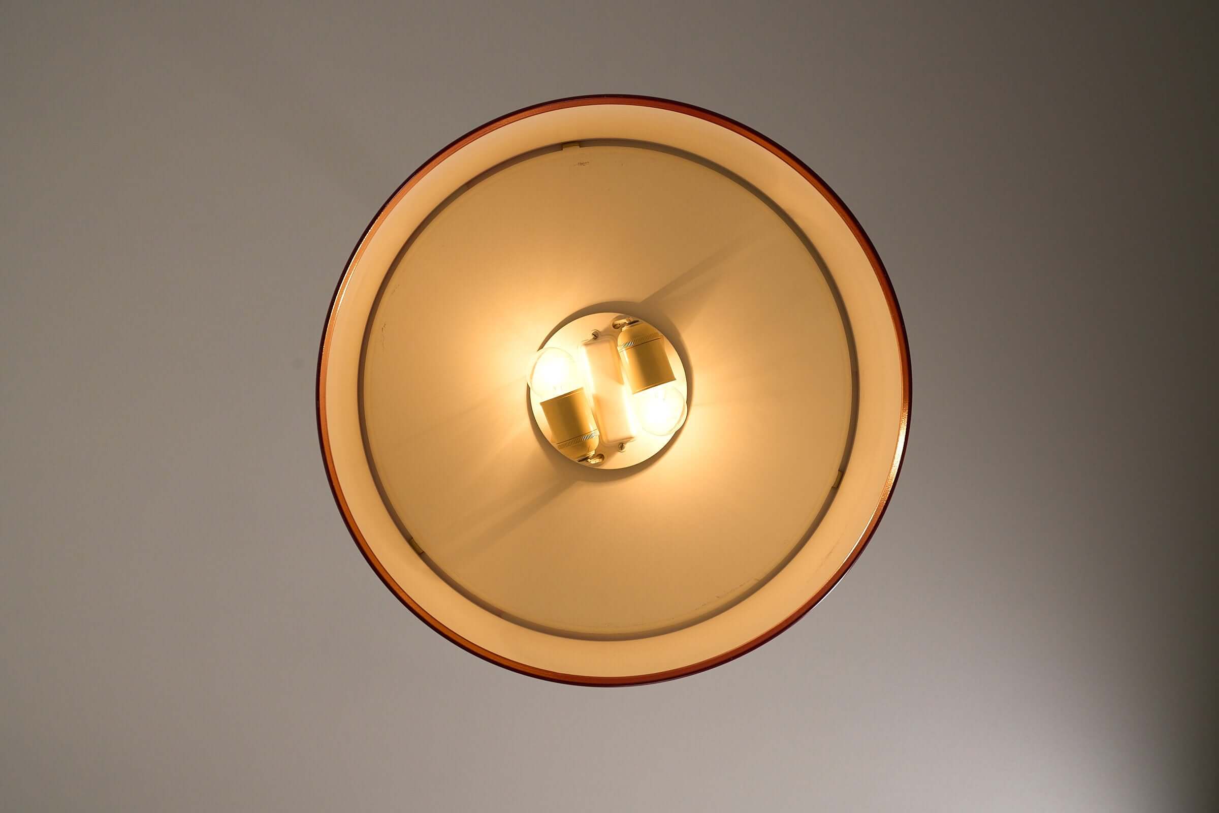 Top view of the Fog & Mørup Drum Pendant in Bordeaux, showcasing its elegant design and metal shade.