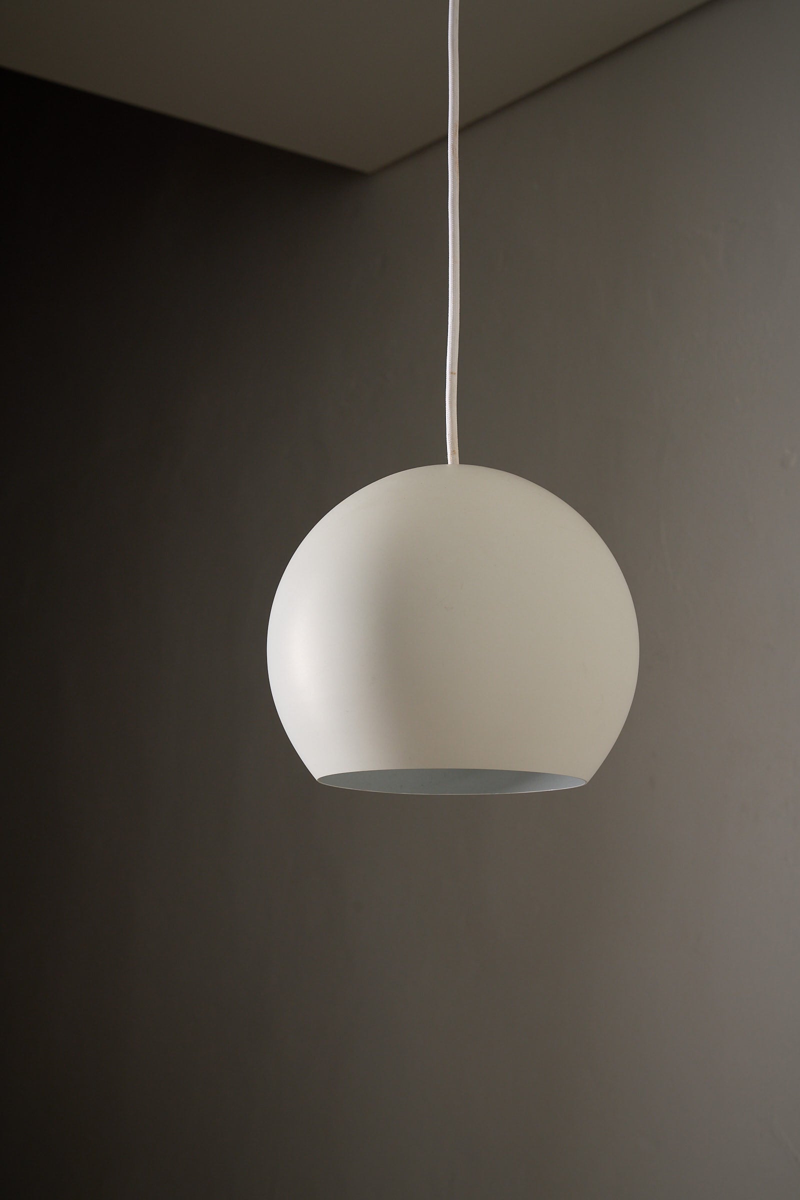 Light Grey Sphere Pendant  by Karl-Heinz Kinsky for Cosack, a matte ceiling lamp showcasing mid-century design.