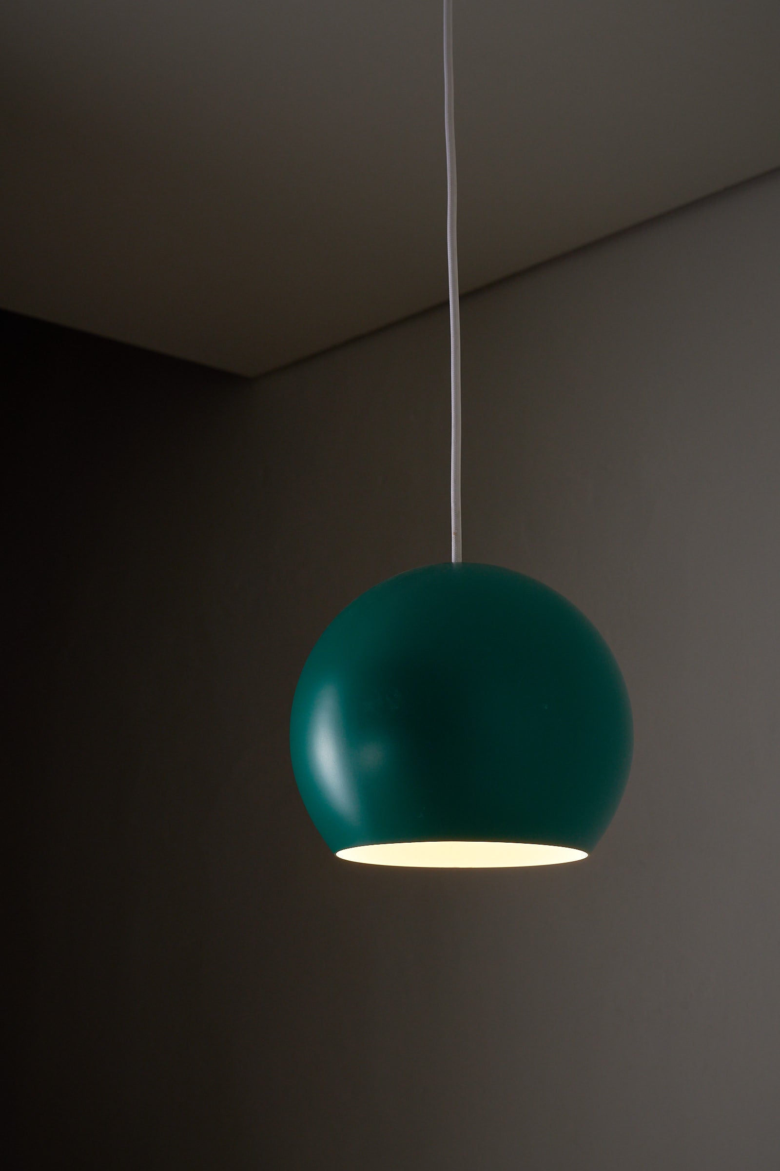 Turquoise Sphere Pendant by Karl-Heinz Kinsky for Cosack, mid-century ceiling lamp design.