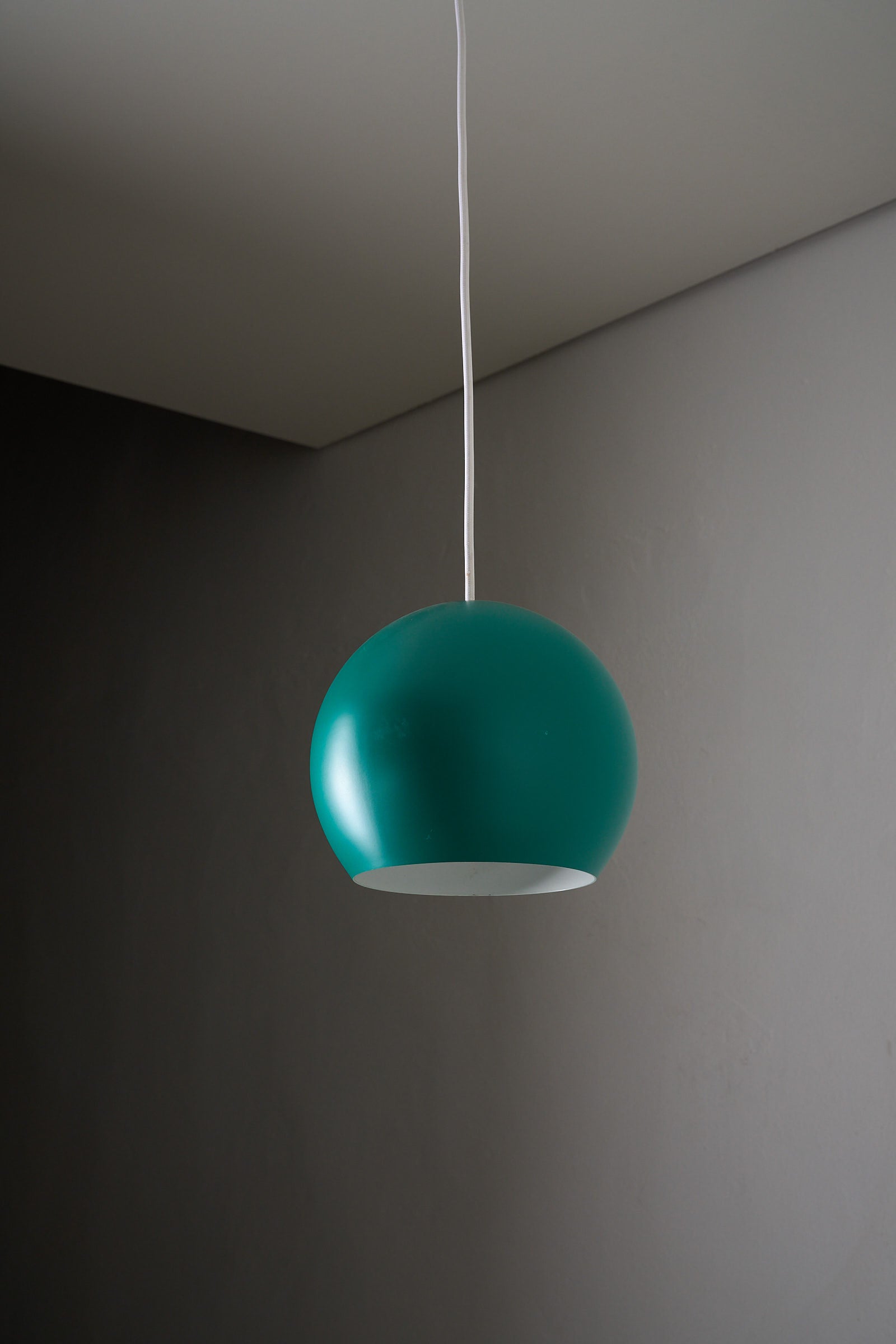 Turquoise Sphere Pendant by Karl-Heinz Kinsky for Cosack hanging lamp, showcasing mid-century German design.
