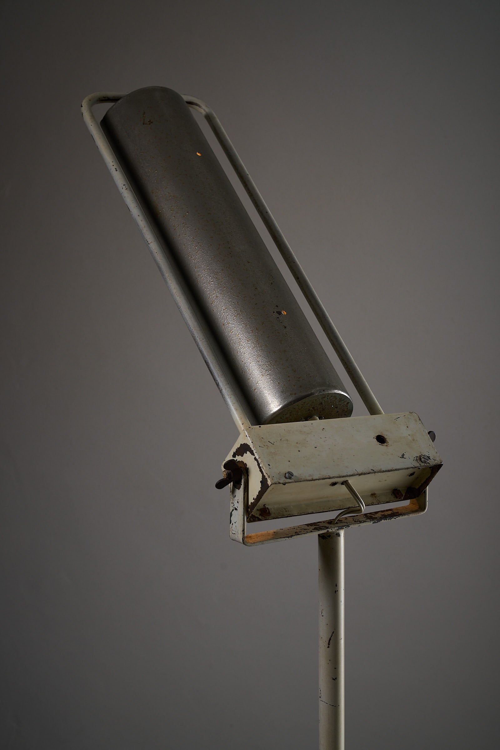 Industrial Medical Floor Lamp, Adjustable Enamel and Metal Construction in enameled steel design, vintage industrial lighting piece