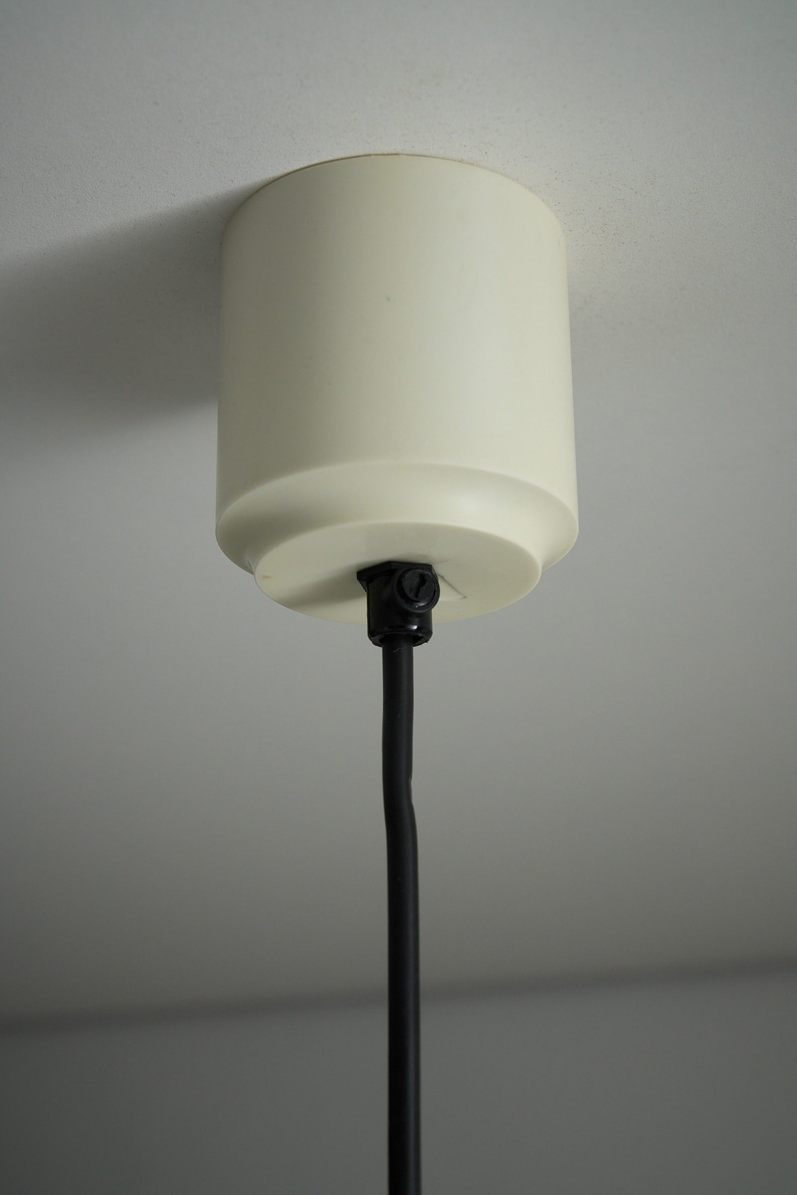 Ceiling mount for Martinelli Luce Model 1836 Conical Pendant Lamp with black cord.