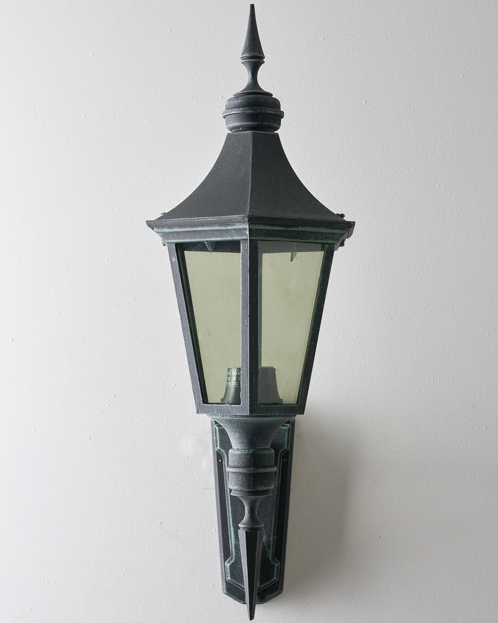 Large Traditional Outdoor Wall Lantern, 63cm in cast metal with clear glass panes and a timeless carriage design.