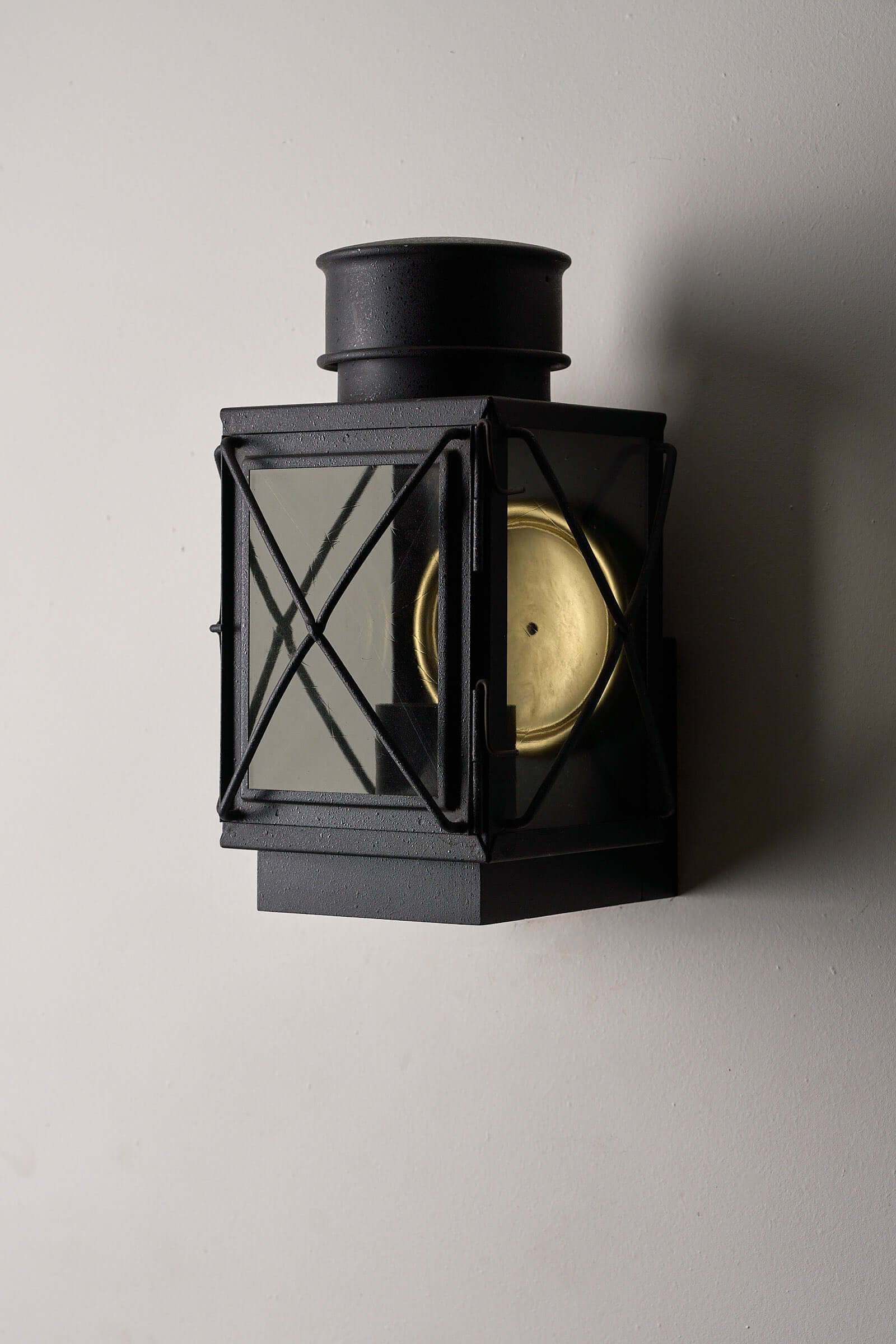 Set of Caged Lantern Wall Lamps by Bega Boom, outdoor lamp with nautical design and cast metal body.