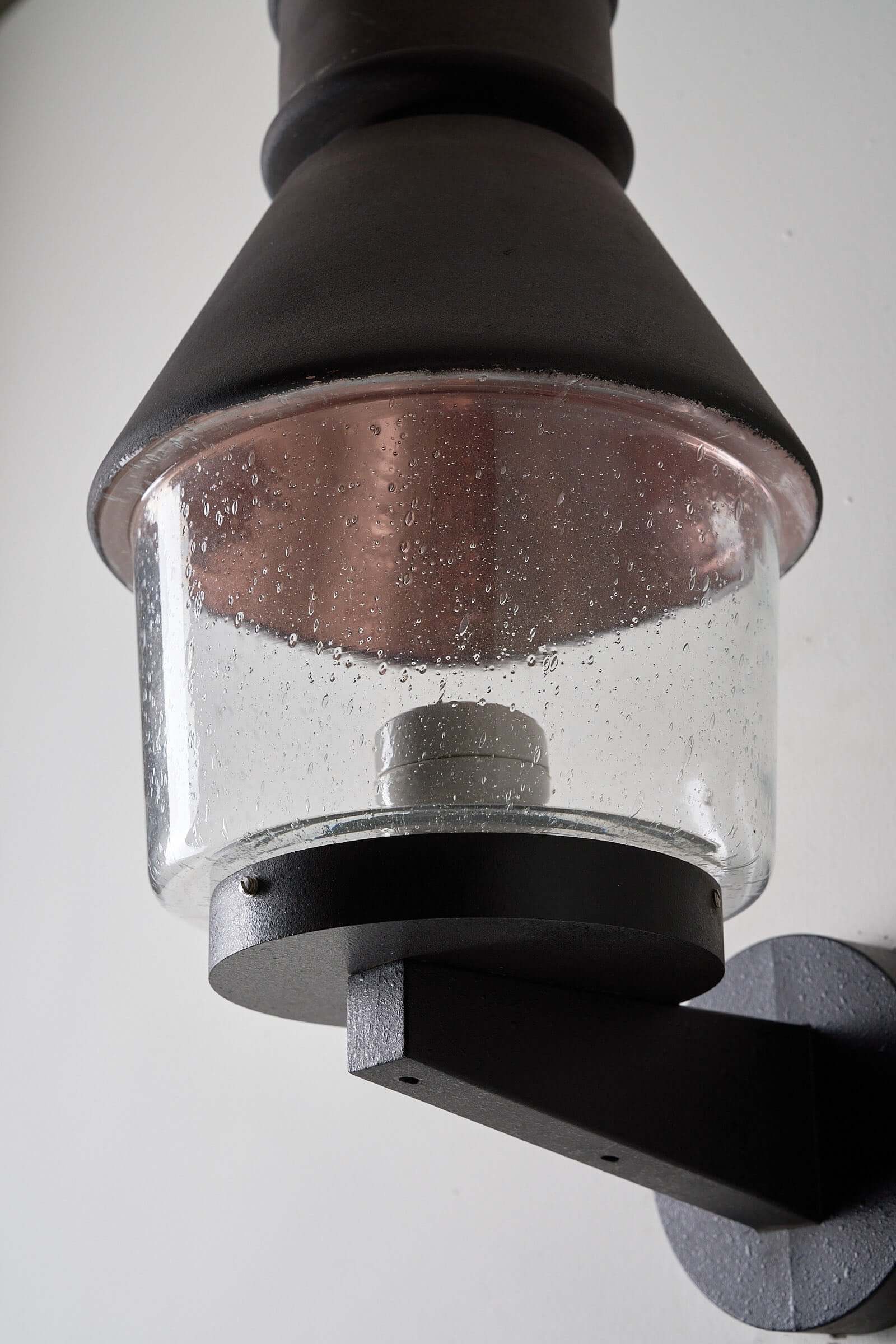 Set of 2 Outdoor Wall Light With Copper Reflector by Bega Boom, featuring a glass shade and copper reflector.