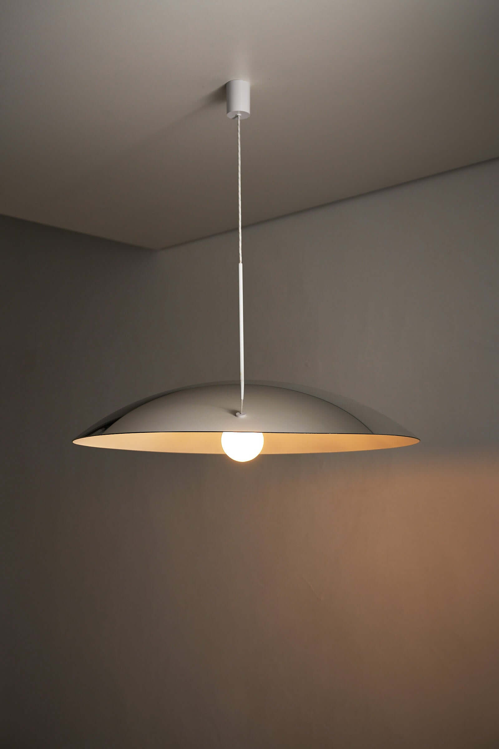 81cm Fog & Mørup Mirrored Ceiling Lamp hanging pendant light with dome shape and matte white interior.