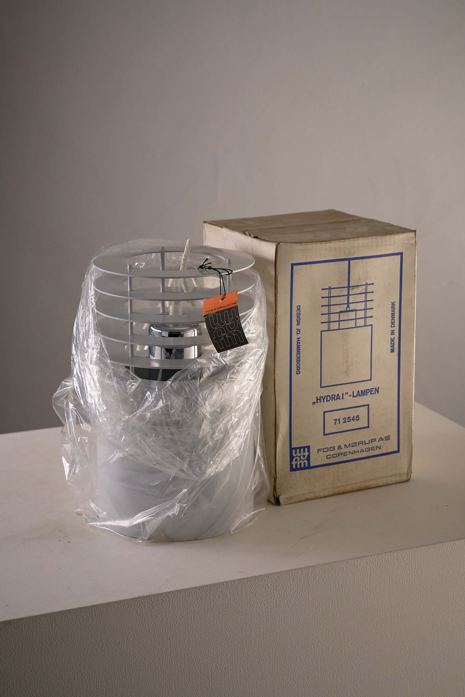 Jo Hammerborg 'Hydra I' Pendant Light for Fog & Mørup (NOS) in packaging with protective wrap.