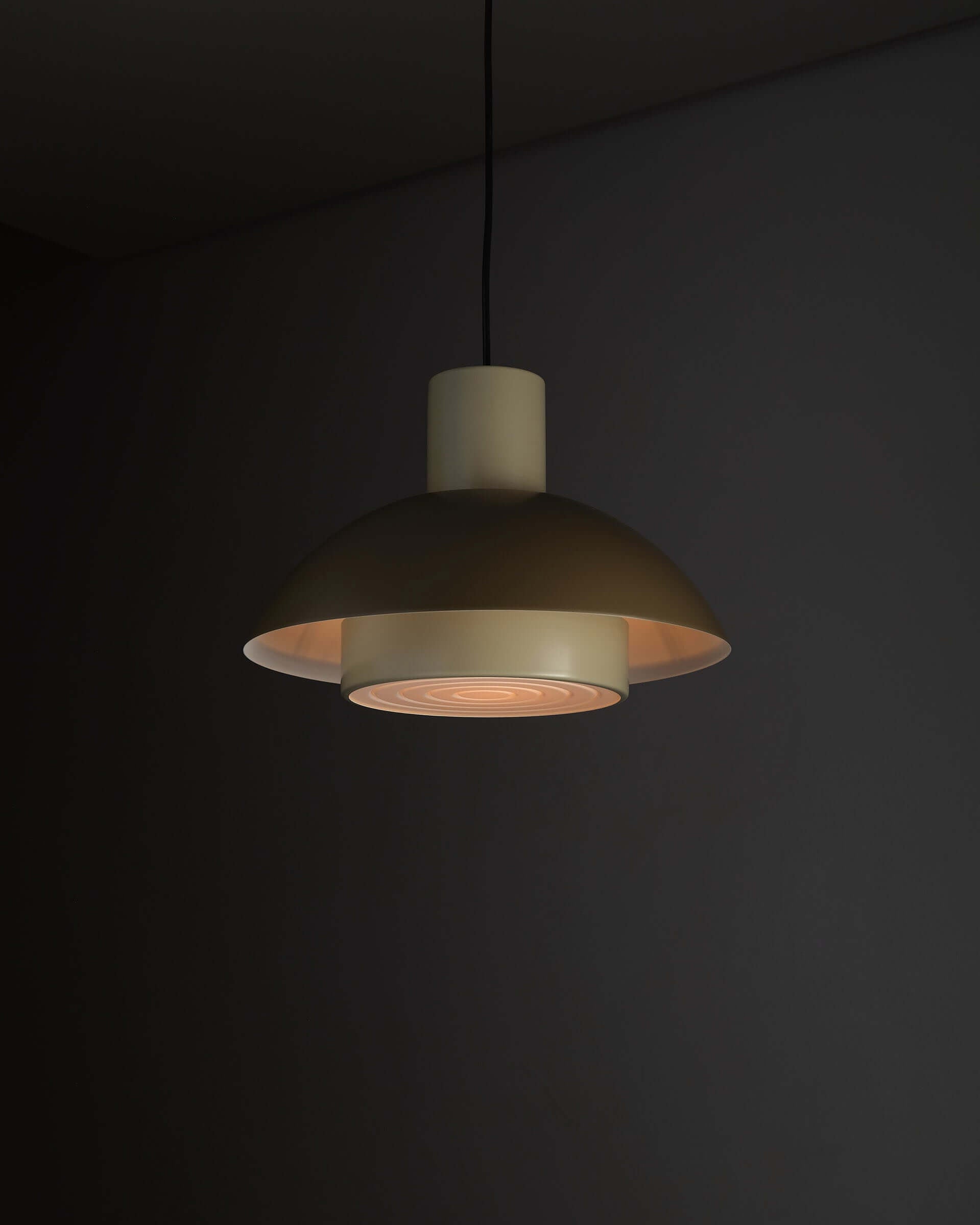 Jo Hammerborg 'Lakaj' Pendant Light (NOS) featuring a modern architectural design in a soft glow.