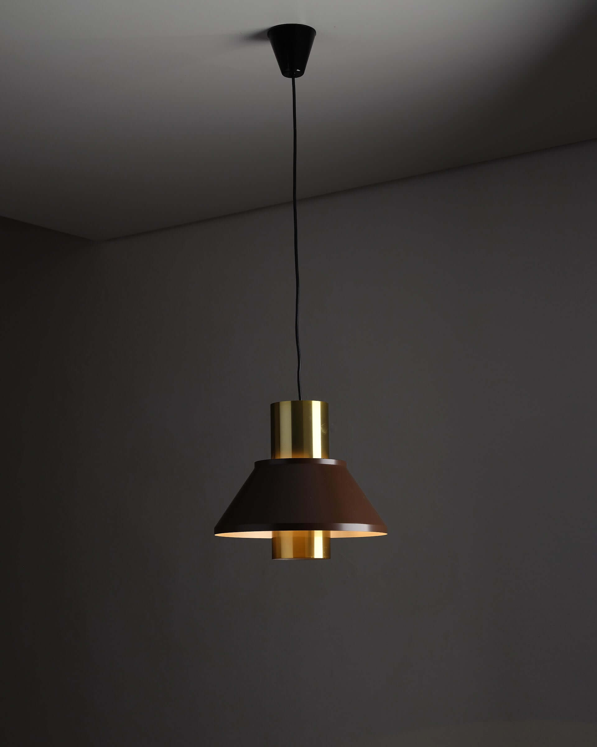 Jo Hammerborg 'Life' Pendant in Brown and Brass (NOS) showcasing bronze and brass design.