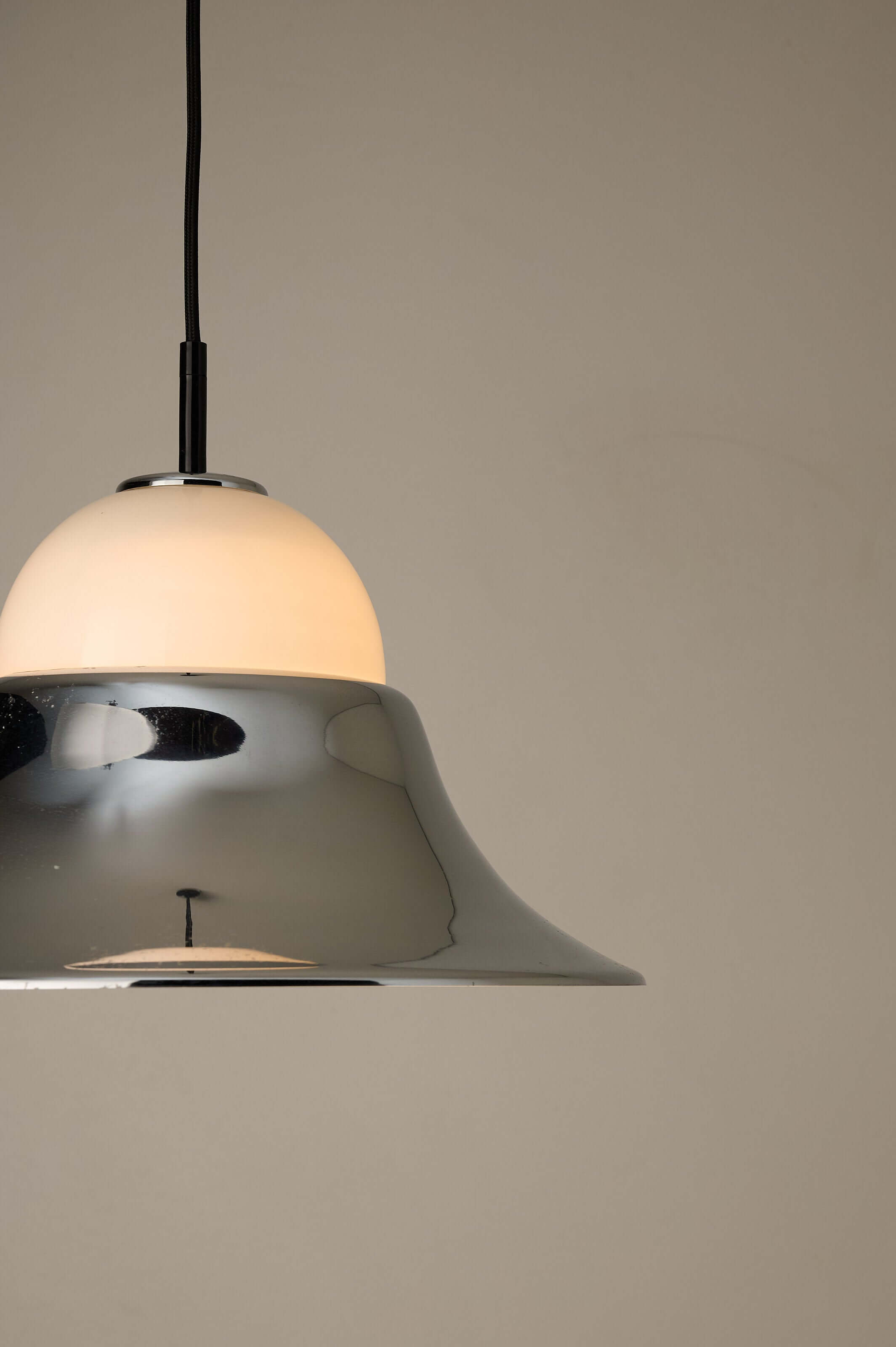 Chrome and Opal Glass Model 7563 Pendant by Cosack showcasing polished chrome and opal glass shade.