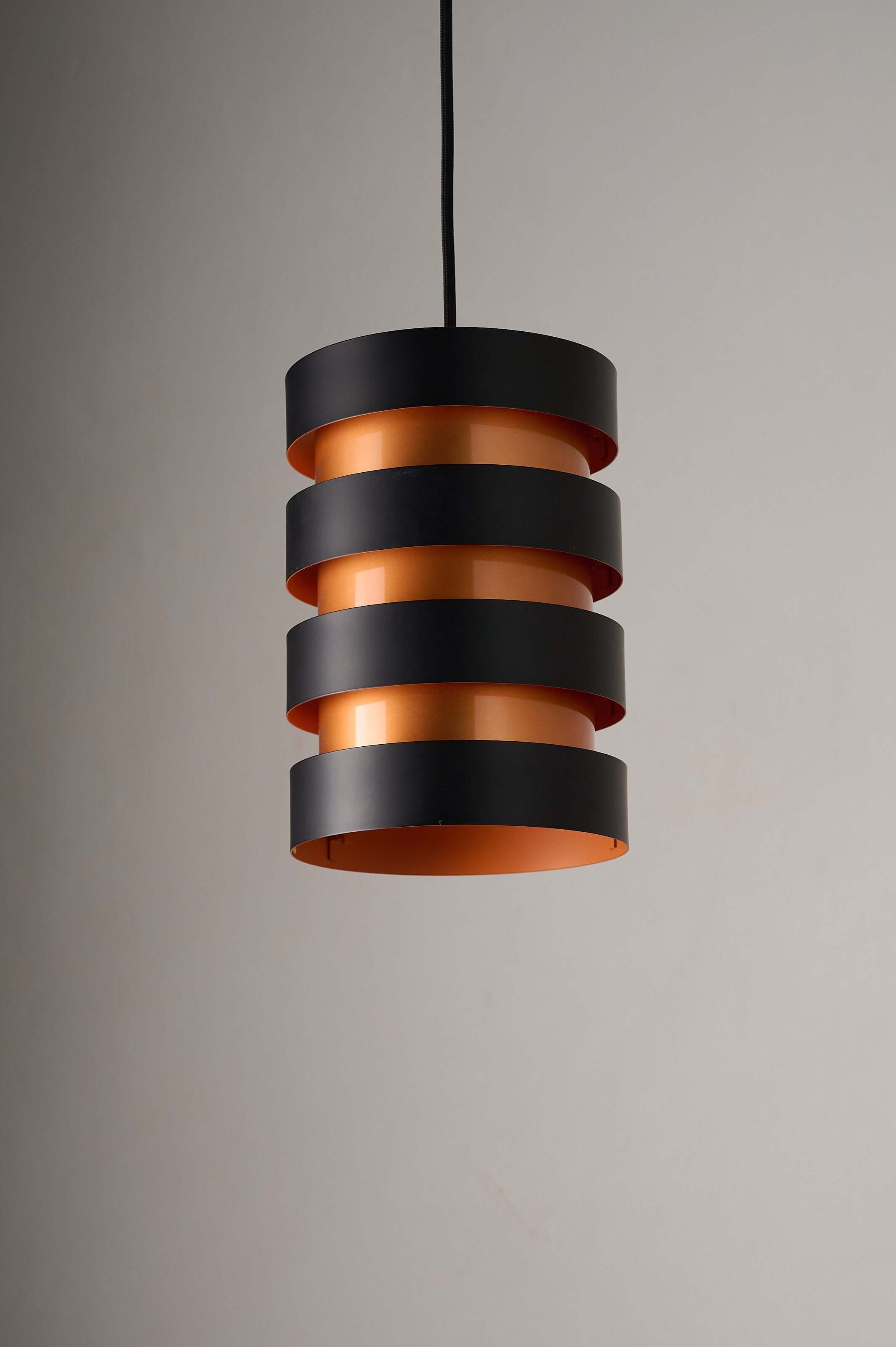 Black and Copper "Eiffel" Pendant by Jo Hammerborg for Fog & Mørup hanging light design.