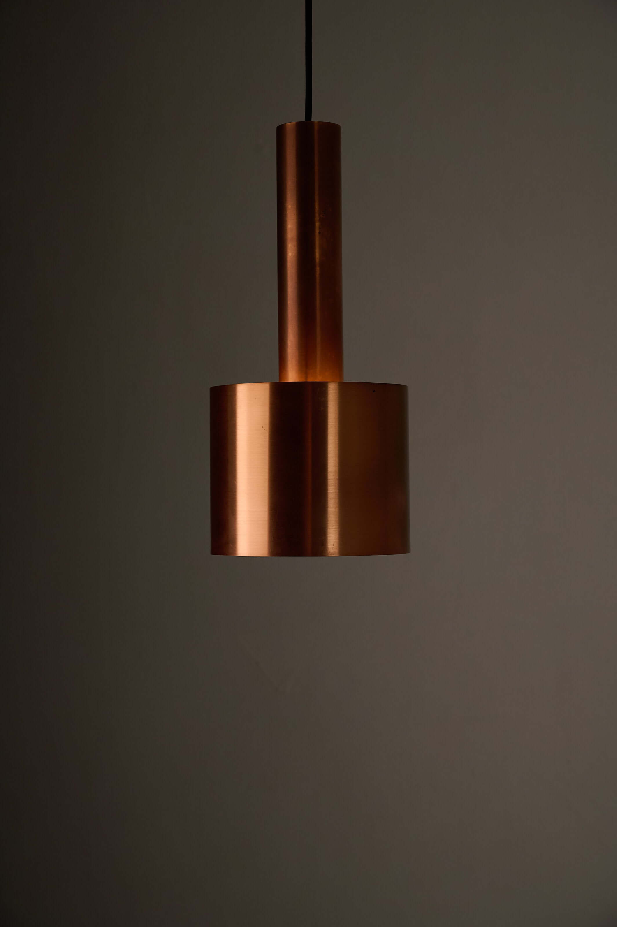 Copper "Club" Pendant by Jo Hammerborg for Fog & Mørup, 1960s hanging light fixture.