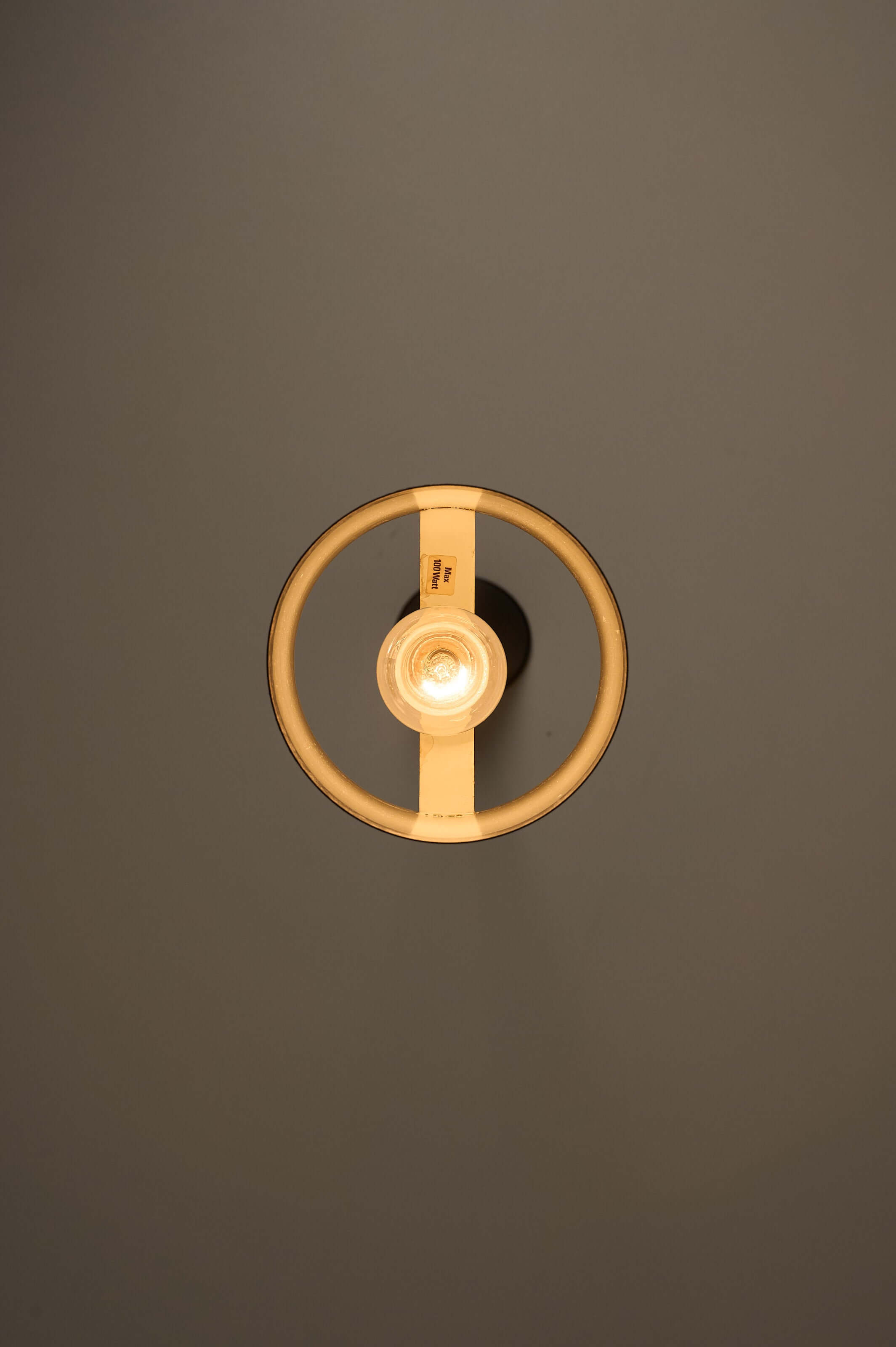 Minimalist Black Cylinder Pendant by Fog & Mørup, 1960s shown from above, featuring a sleek cylindrical design.