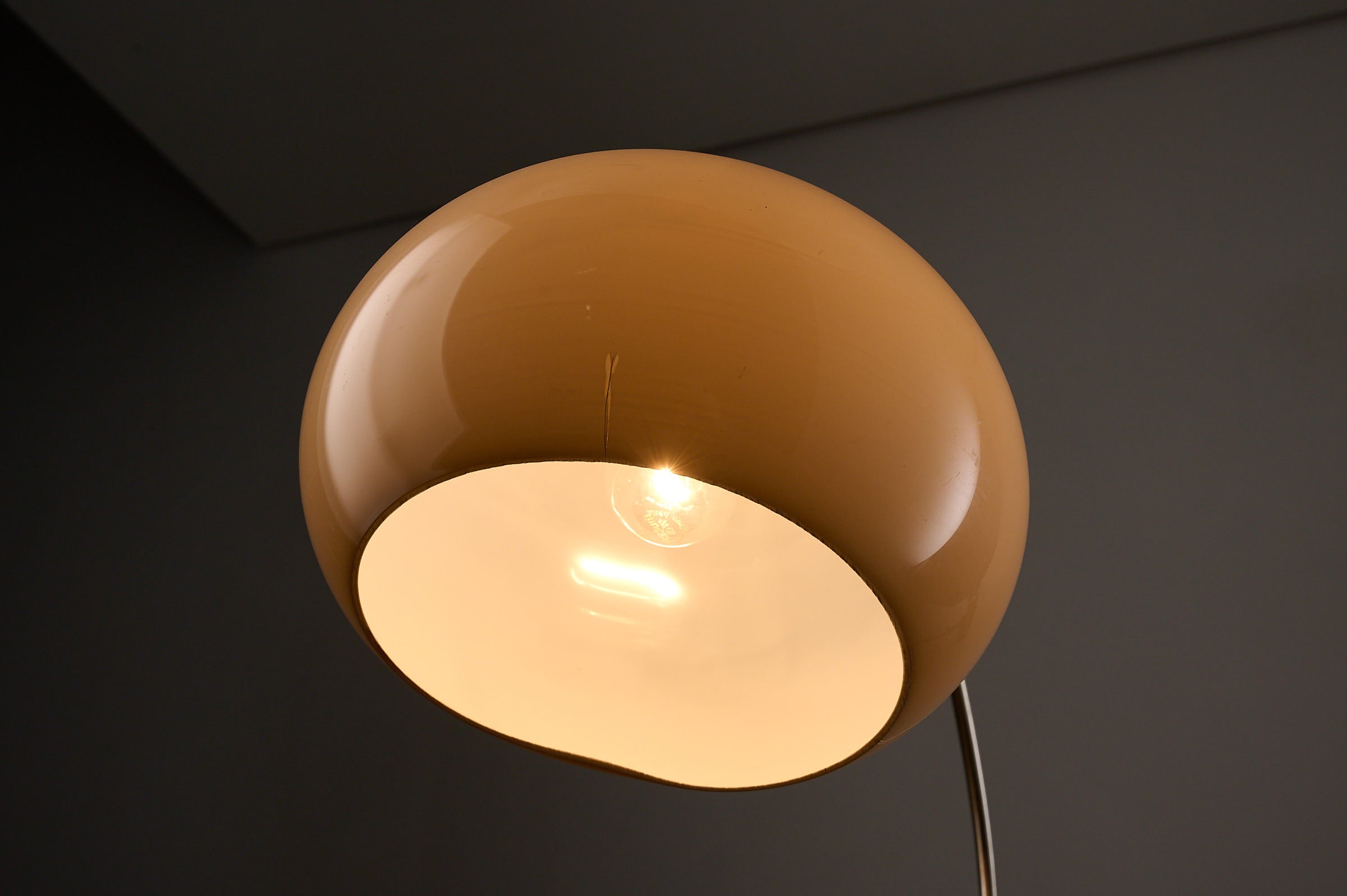 Chrome Arc Desk Lamp by Cosack Leuchten, Germany, 1970s featuring an acrylic shade and warm illumination.