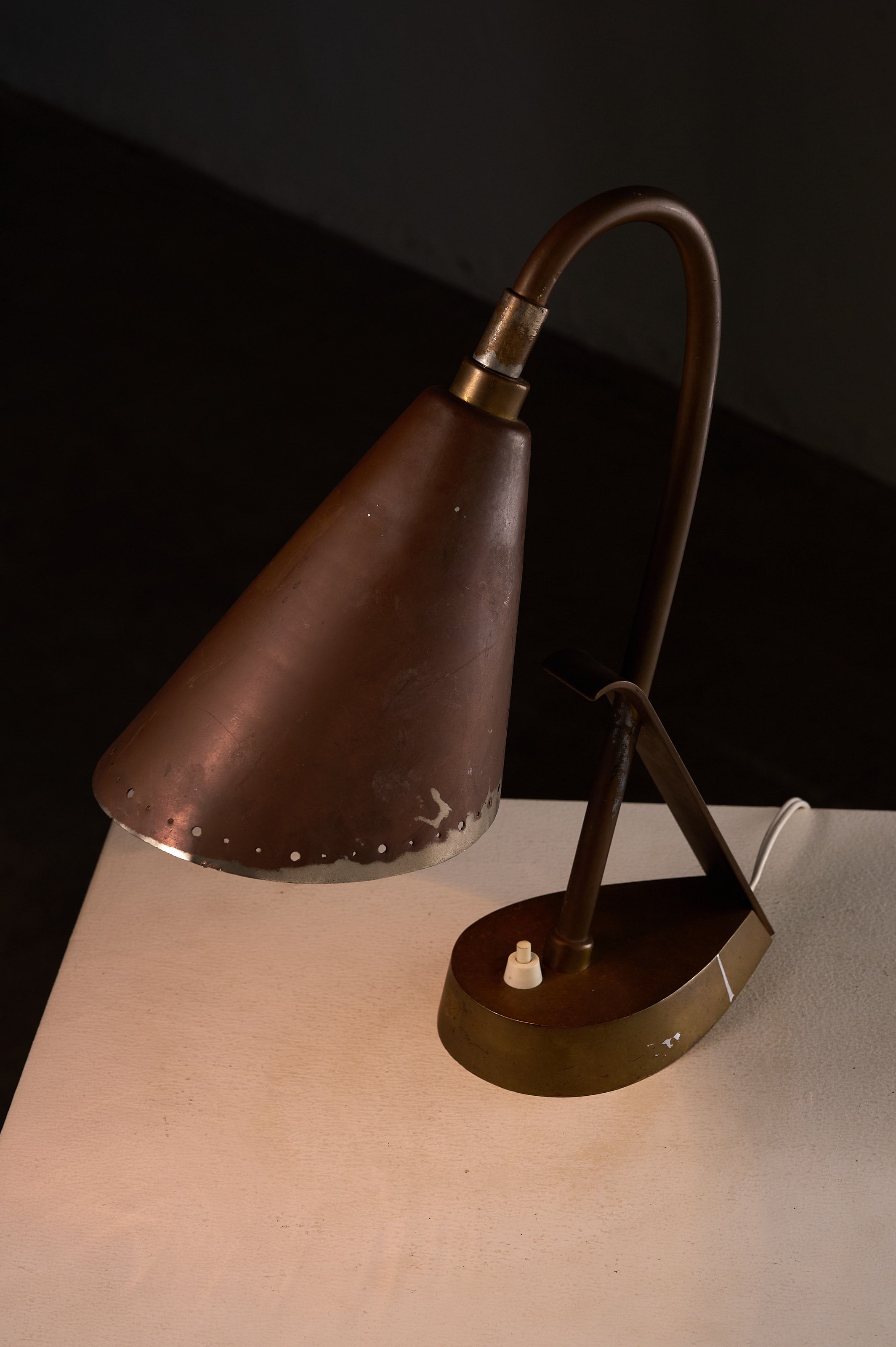 Copper & Brass Table Lamp, France featuring a unique design and vintage style from the 1950s.