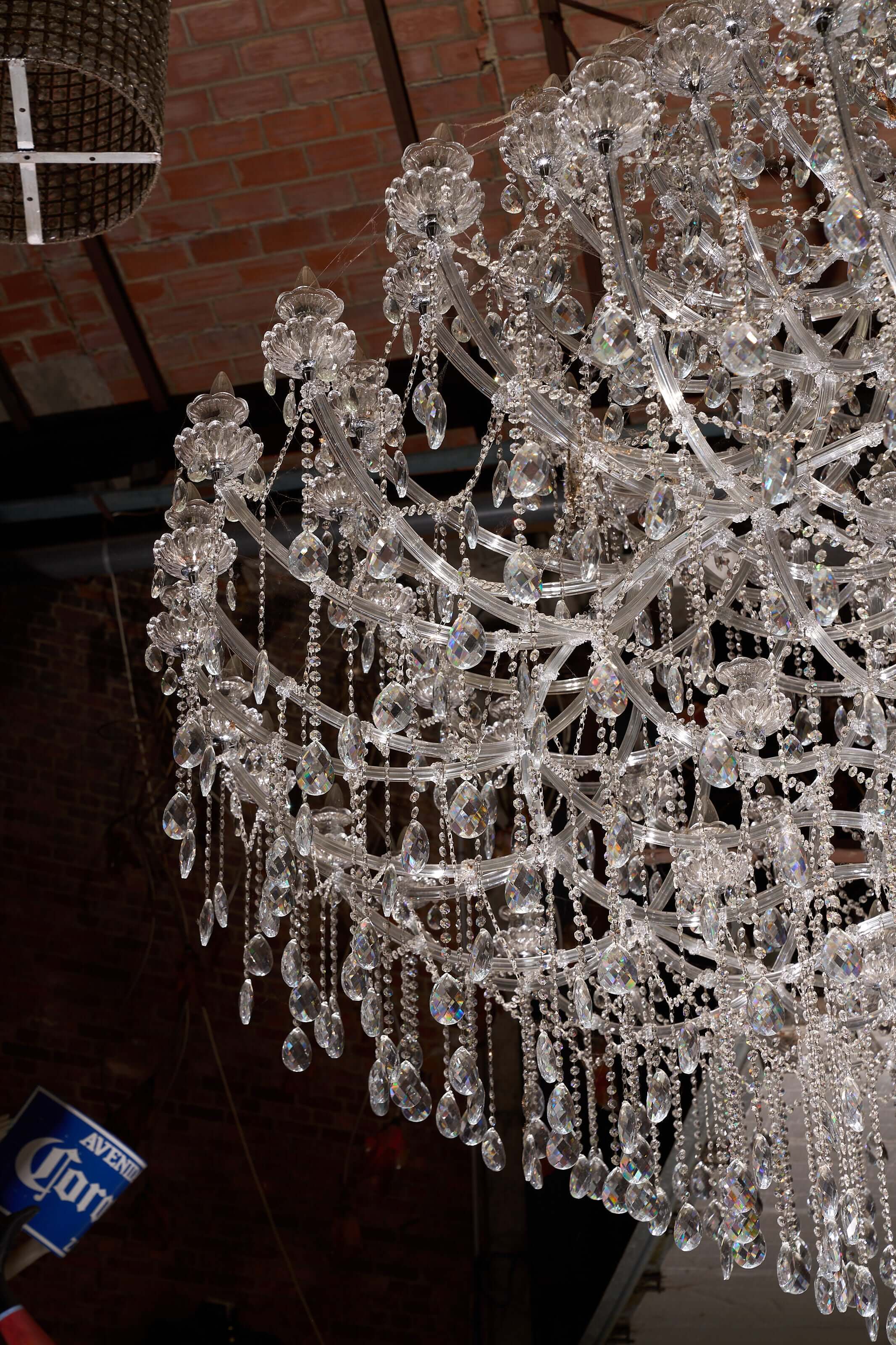Monumental Crystal Chandelier, XXXL with hand-strung crystal pendants and a stunning prismatic brilliance.