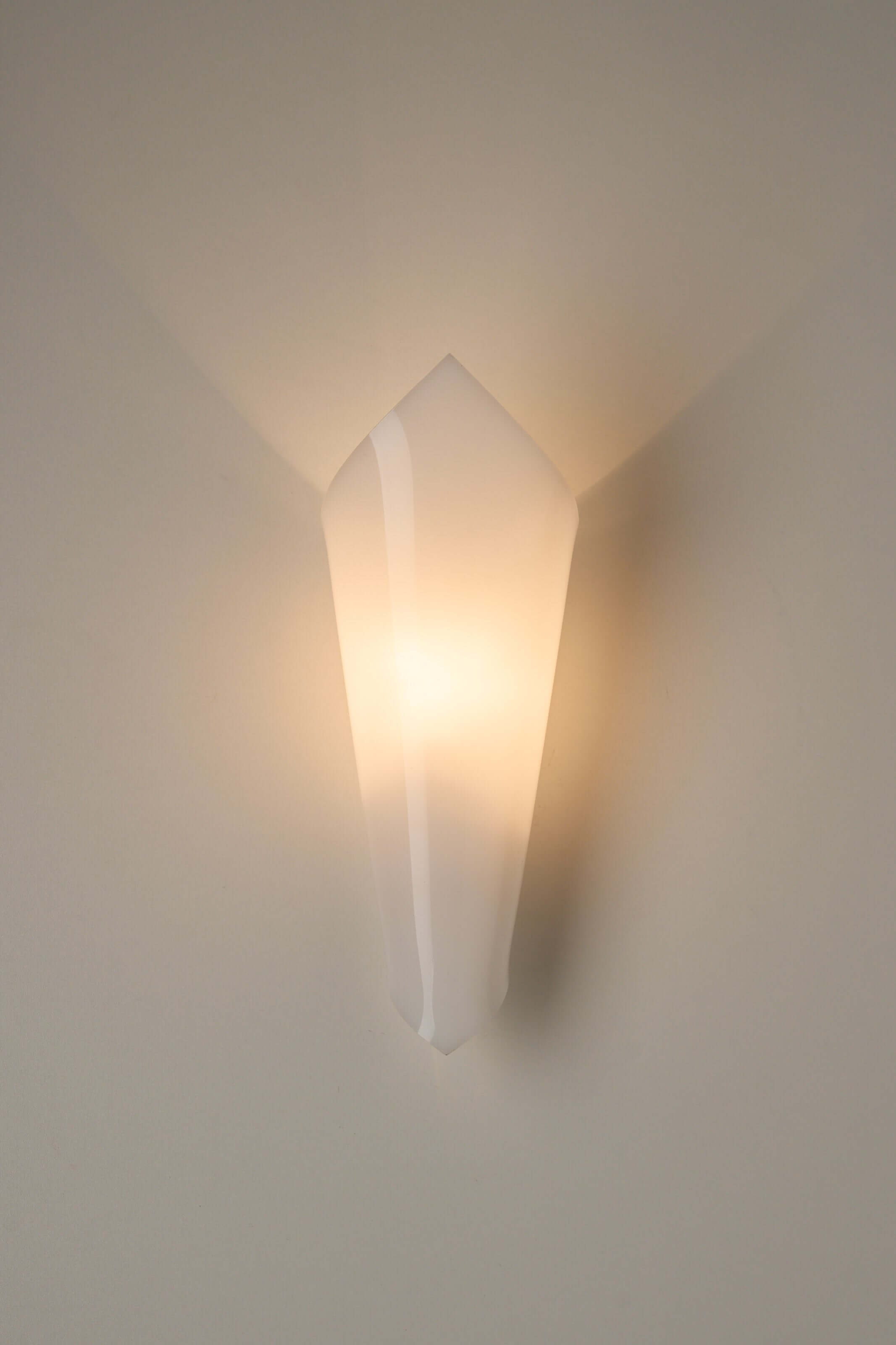 Set of Open Cone Wall Lamps in White Plexiglas by Hanns Hoffmann-Lederer, Germany, 1950s - modern lighting design.