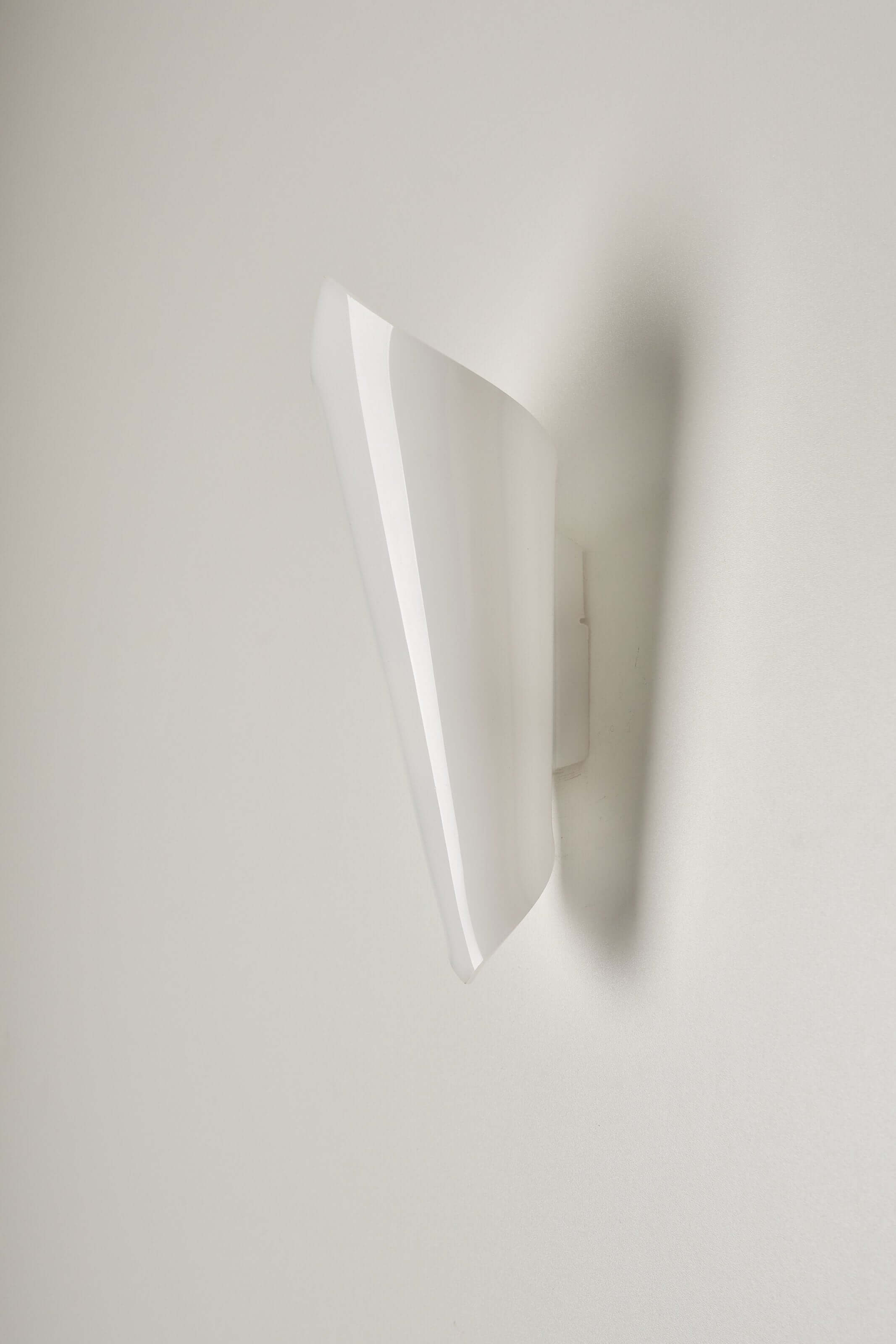 Set of Open Cone Wall Lamps in White Plexiglas by Hanns Hoffmann-Lederer, Germany, 1950s displayed on a wall.
