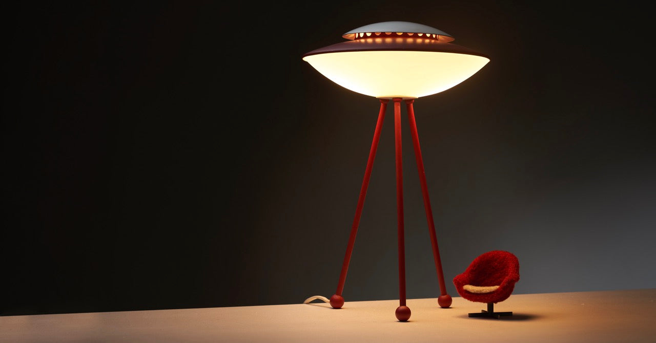Design Table Lamp from our vintage collection, with a Herman Miller Chair