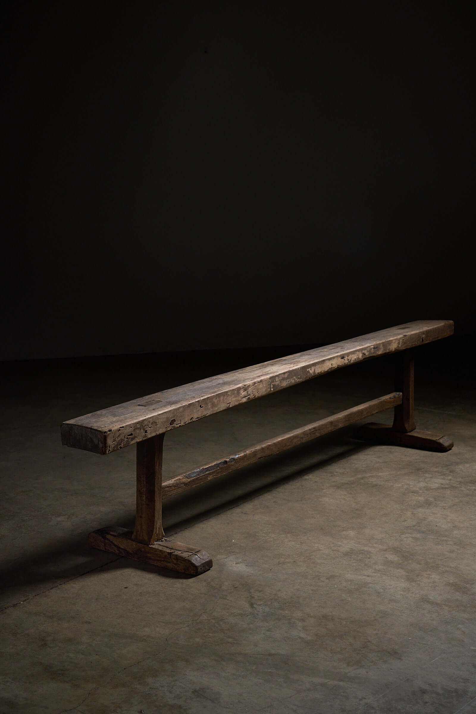 Spanish Trestle Bench in Solid Wood showcasing rustic design and sturdy trestle legs.