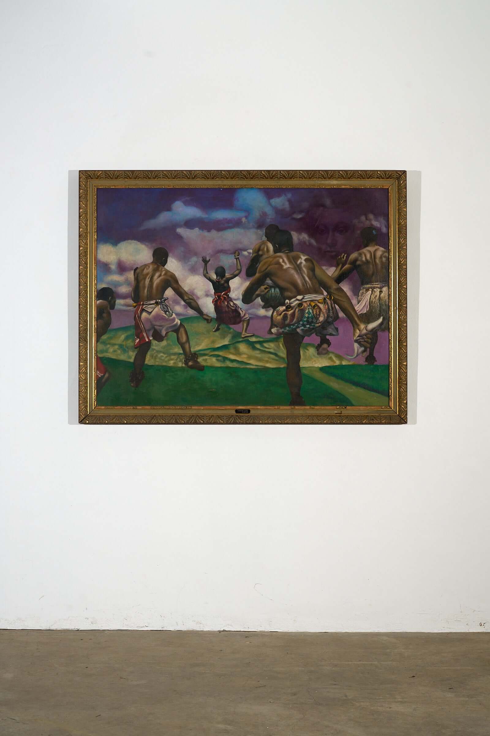 Changing Winds, signed by the artist G. Nathan, depicts figures in motion against a surreal sky.
