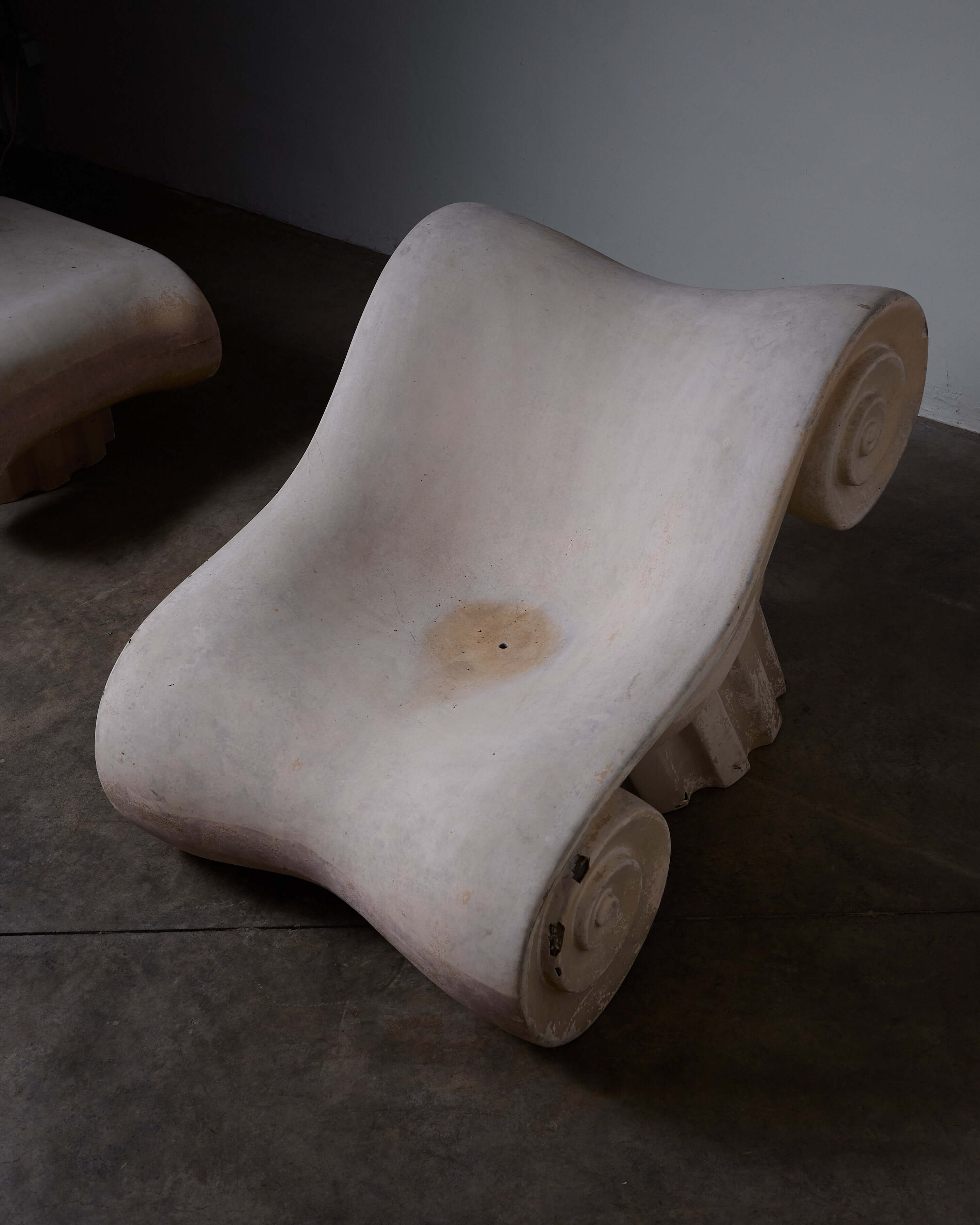 Capitello Chair with Ottoman designed by Studio 65, inspired by ruins of the Acropolis in Athens.