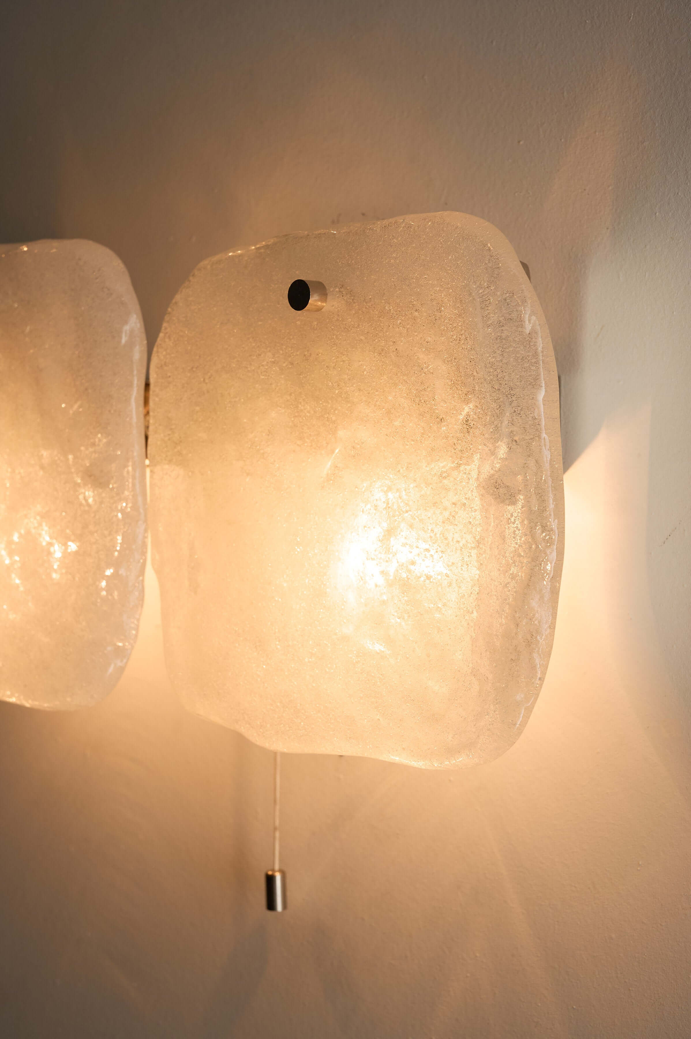 Kalmar Franken 'Ice Glass' Wall Sconce Model 4483 featuring textured glass panels resembling melting ice.