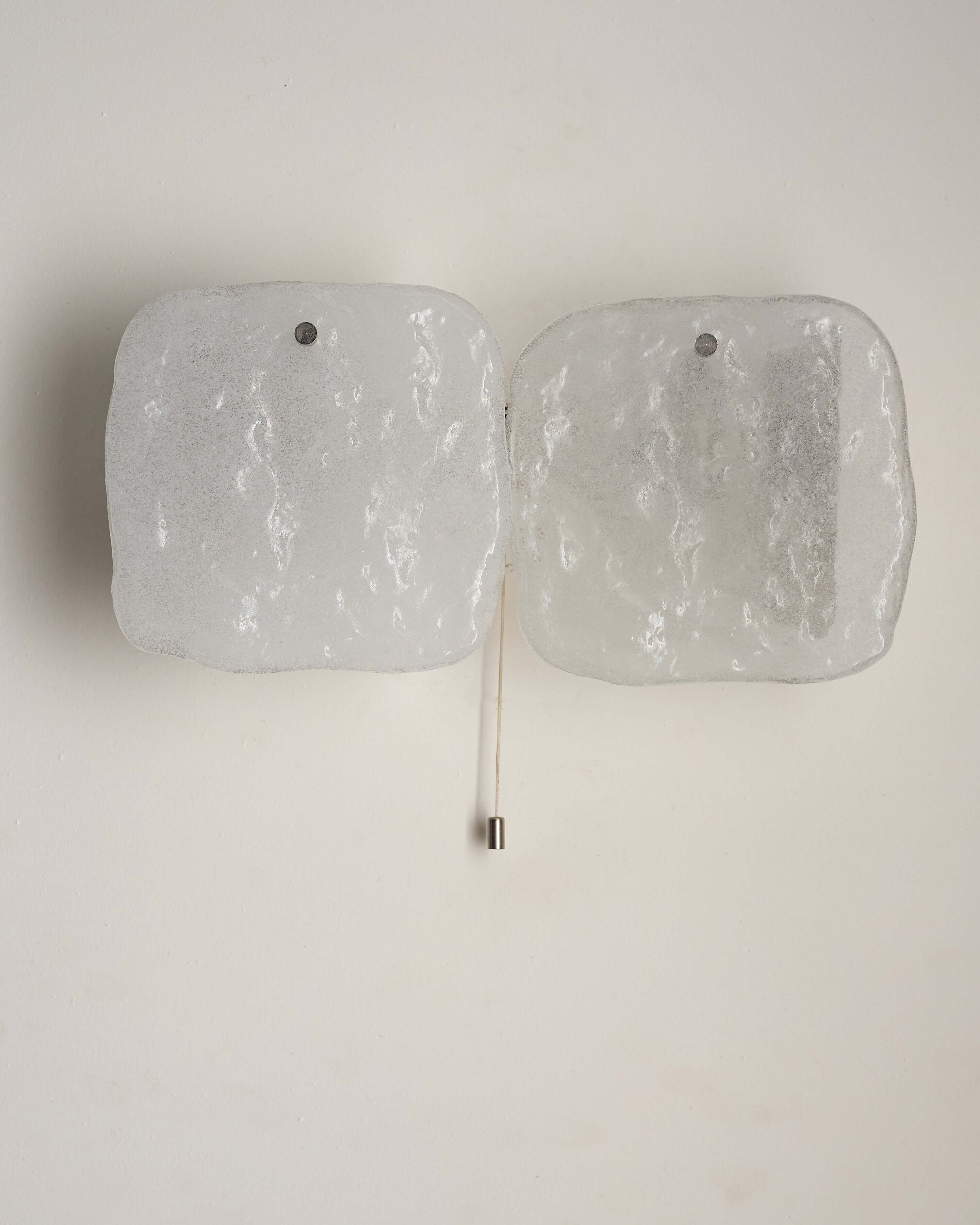 Kalmar Franken 'Ice Glass' Wall Sconce Model 4483 featuring textured glass panels resembling melting ice.