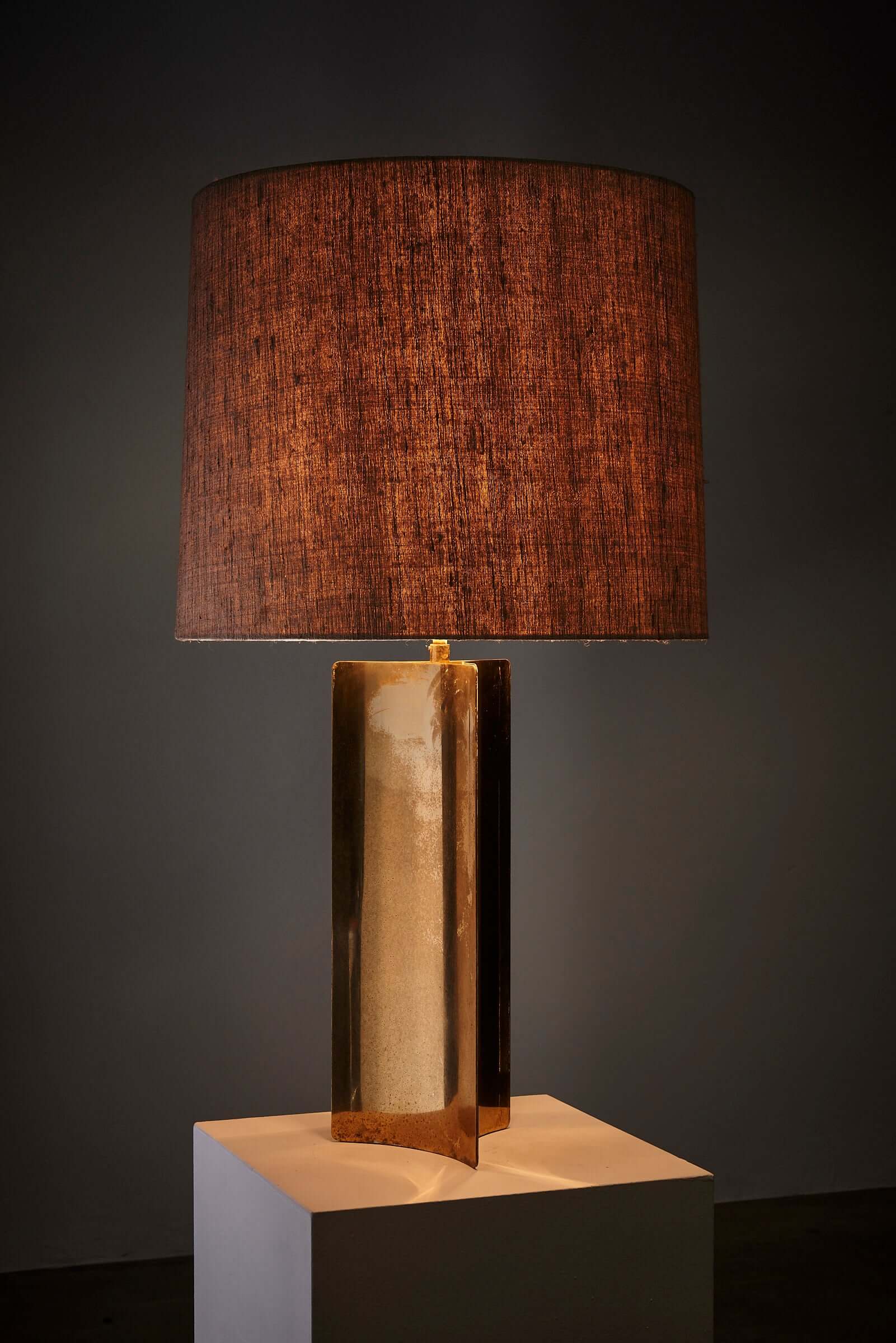 Brass Triangular Prism Table Lamp - 1977 Cosack Design