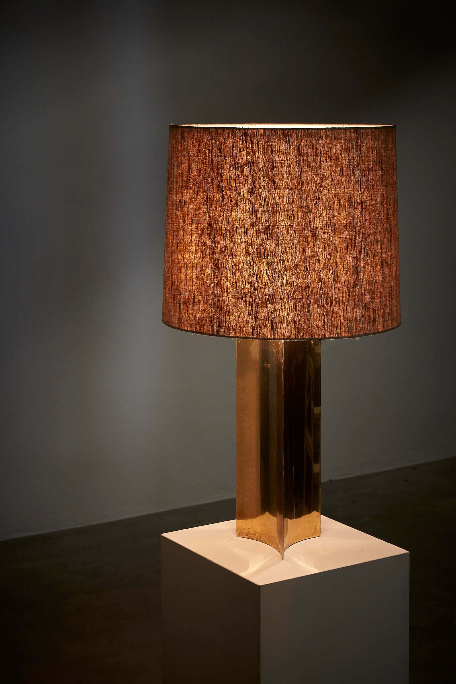 Brass Triangular Prism Table Lamp - 1977 Cosack Design